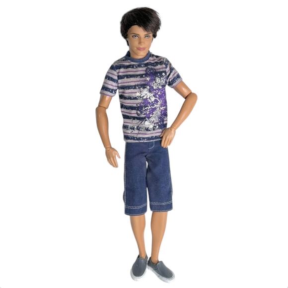Barbie Fashionista Ryan Ken Doll Clothes Shoes 2009 Brown Hair Jointed Arms Legs - Picture 9 of 9